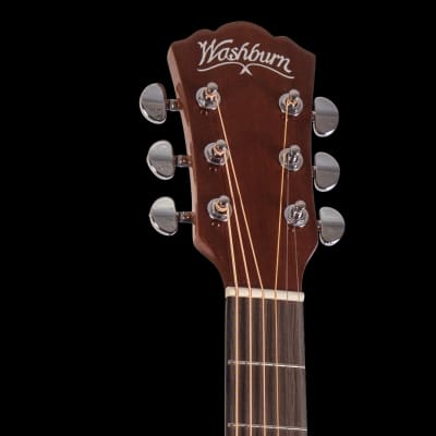 Washburn AD5CEPACK Dreadnought Mahogany Neck 6-String Acoustic-Electric Guitar w/Gig Bag, Straps & Pick image 8