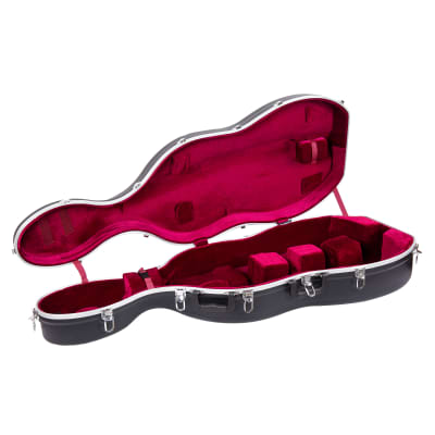 Crossrock ABS Molded Cello Hard Case with Wheels in Black- For Both 4/4 Size and 3/4 Size image 2