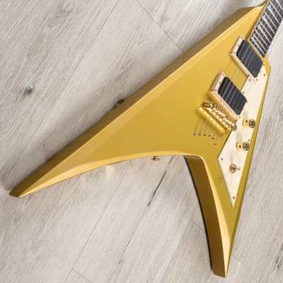 ESP LTD KH-V Kirk Hammett Signature Guitar, Ebony Fretboard, Metallic Gold image 2