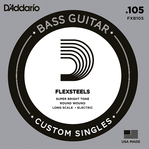 D'Addario FXB105 FlexSteels Bass Guitar Single String Long Scale .105 image 1