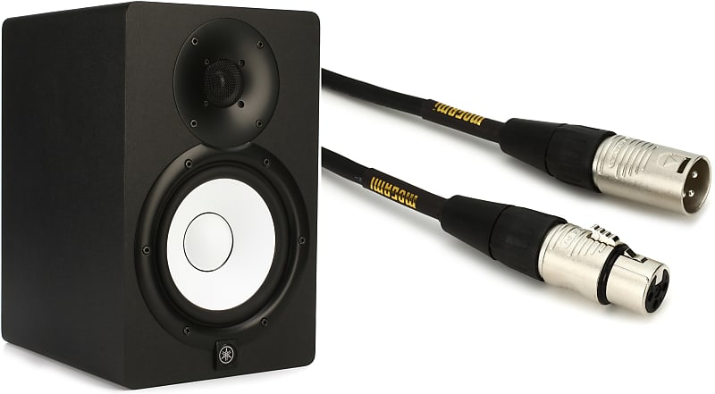 Yamaha HS7 6.5 inch Powered Studio Monitor - Black  Bundle with Mogami CorePlus Microphone Cable - 15 foot image 1