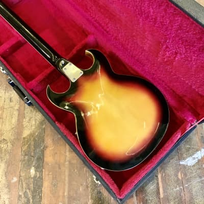 EKO Florentine Hollow body Bass guitar c 1960’s Sunburst original vintage Italy Vox image 10