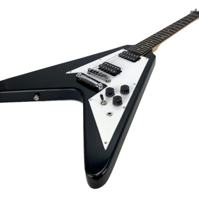 Zenison Full Size Right Handed Flying V Electric 6 String Guitar 2022 Black image 2