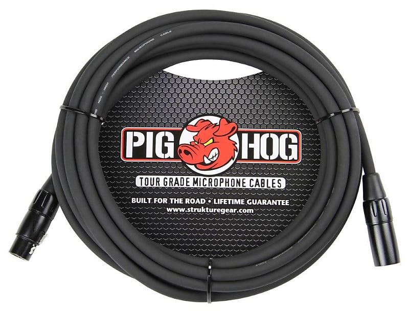 Pig Hog 20' 8mm XLR Tour Grade Microphone Cable Black PHM20