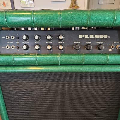 Plush P1000 S Head and 2x15" Cabinet 1968-1974 - Green Sparkle image 12