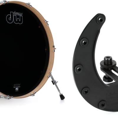 DW Performance Series Bass Drum - 18 x 22 inch - White Marine FinishPly  Bundle with Kelly Concepts The Kelly SHU Bass Drum Microphone Shockmount Kit - Composite - Black Finish image 1