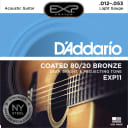 D'Addario EXP11 Coated Acoustic Strings, 80/20, Light, 12-53