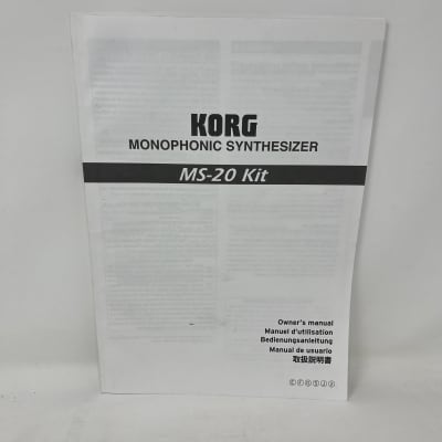 Korg MS-20 Kit - Owner's Manual