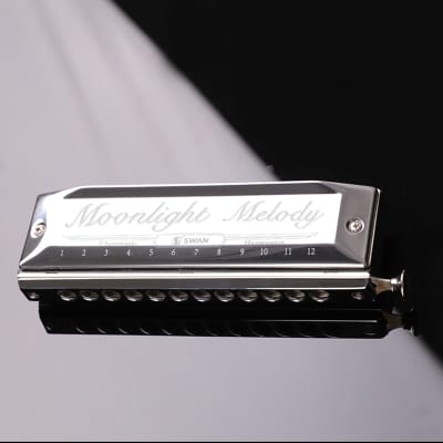 Swan Moonlight Melody 1248 Chromatic Harmonica Key of C Reverb