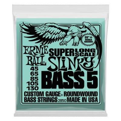 Ernie Ball P02850 5-String Super Long Scale Slinky Bass Strings