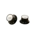 Gibson Top Hat Knobs Black With Silver Metal Insert 4/Pkg