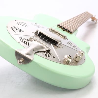 National Reso-phonic Resolectric Res-o-tone Seafoam Green Dobro Guitar w/ Case #50496 image 10