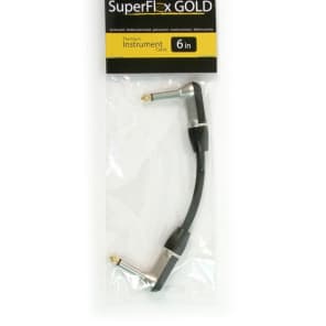 OSP SFI-5RR Elite Core SuperFlex Gold 1/4" TRS Right-Angle Patch Cable - 6"