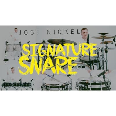 Sonor Jost Nickel Signature Beech Snare Drum 14x6.25 Gloss Black w/Silver Stripe image 3