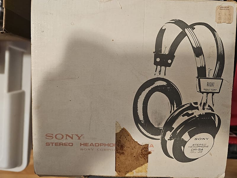 Immaculate Condition! Sony DR-5A Vintage Headphones c. 1968 with original box- Steel image 1
