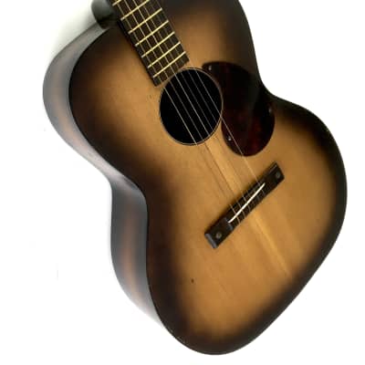 1960s Vintage Burst Solid Woods Silvertone Kay Acoustic Guitar Lacquer Finish Tortoise Binding HSC image 3