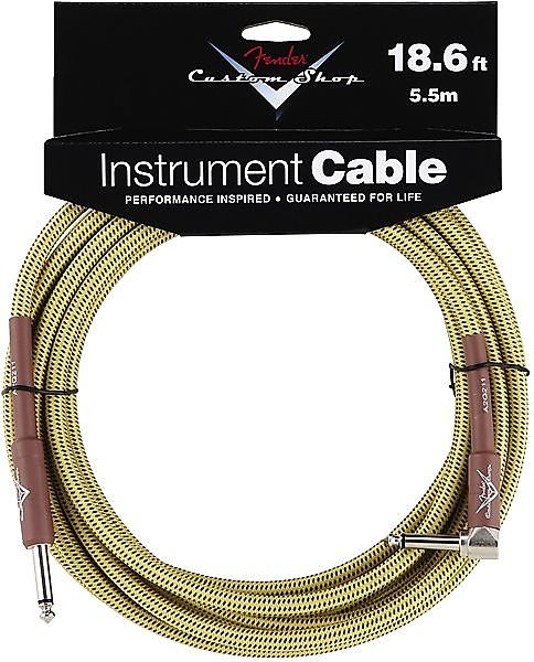 Fender Custom Shop Performance Series Cable, 18.6', Tweed, Angled 2016 image 1