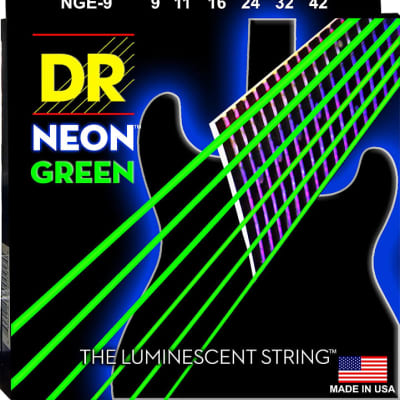 DR Neon Green Electric Guitar Strings.009-.042 image 1
