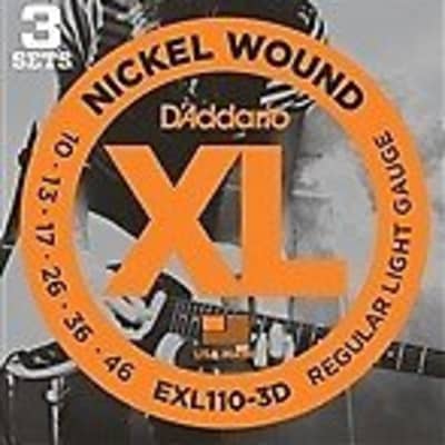 D'Addario Guitar Strings 3 Pack Electric EXL110-3D Light Gauge 10-46 for sale