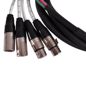 Seismic Audio 10 Foot Insert Snake Cable - 4 TRS to 2 XLR Male and 2 XLR Female image 2