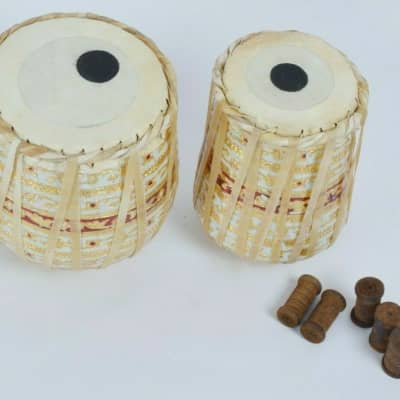 Musical Decorative Showpiece Meenakari Work Mini Baby Tabla Set For Home Office image 2