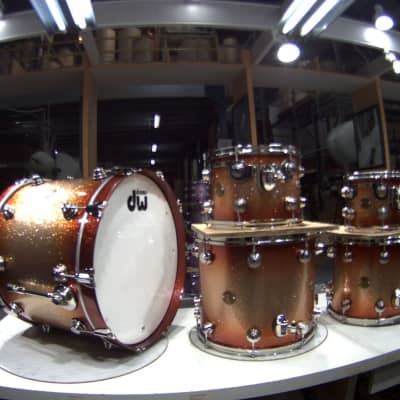 DW Jazz Series Maple/Gum Shellpack 22/10/12/14/16 (Copper Glitz Burst with Nickel Hardware) image 10