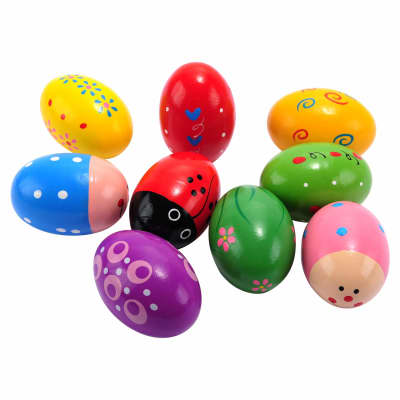 Easter Wooden Egg Shakers Maracas For Party Favors, Classroom Prize Supplies And Percussion Musical Instrument(9 Pcs) image 3