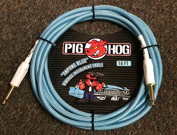 Pig Hog PCH20DBR Vintage Series 1/4" TS Straight to Right-Angle Instrument/Guitar Cable - 20' image 1