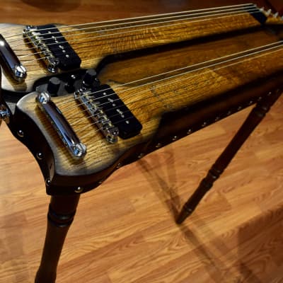 Console Style - Double Neck - Lap Steel Guitar - D / C6 Tuning - Satin Relic Finish - USA Made - Hand Crafted image 3