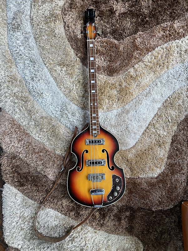 Silvertone Vintage Violin Scroll Bass 60 S Sunburst Reverb