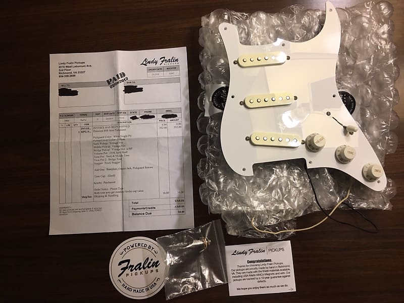 Lindy Fralin Vintage Hot Strat Pickups Prewired Pickguard Reverb