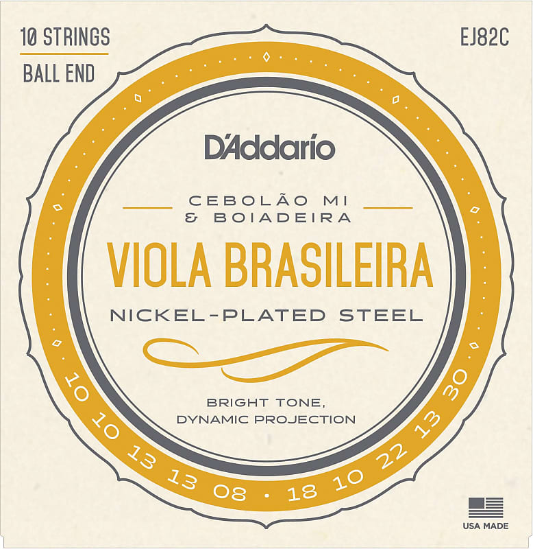 D'Addario EJ82C Viola Brasileira Set, Cebolao Mi and Boiadeira image 1