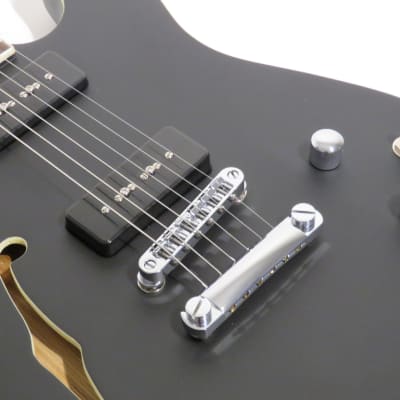 Lindo Dark Defender Semi Chambered Electric Guitar Thinline in Matte Black image 12
