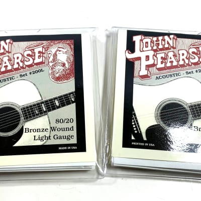 John Pearse Guitar Strings 2-Packs Acoustic 80/20 Bronze Wound Light #200L image 1
