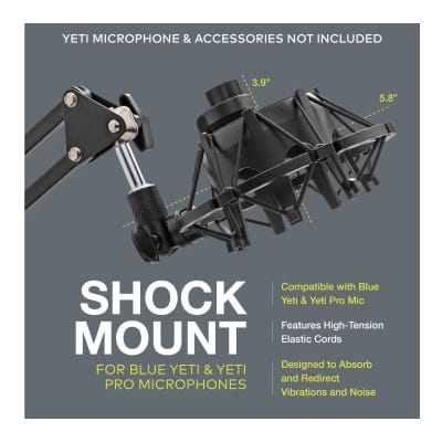 Knox Gear Shock Mount for Blue Yeti and Yeti Pro Microphones (Black) image 4