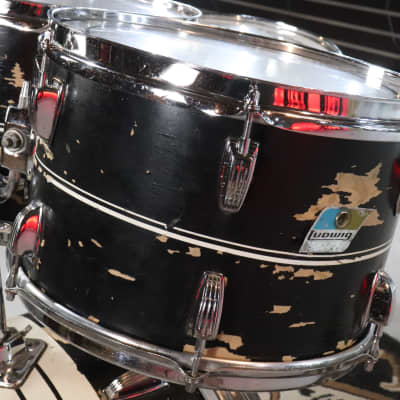 Ludwig Hollywood Black Lacquer 4pc Drum Kit Set 12/13/16/20" Vintage 1970's image 5