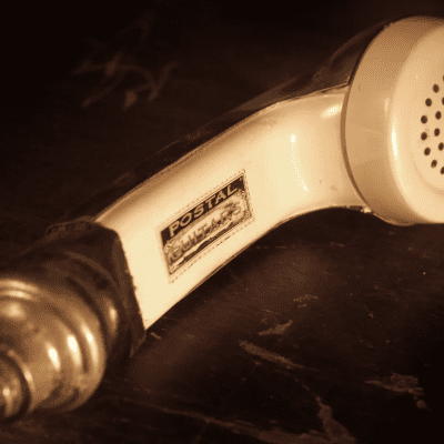 Postal Telephonic Phone Harmonica Microphone Distressed White image 4