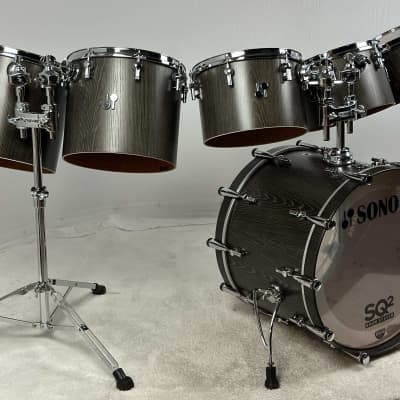 Sonor SQ2 22/8/10/12/13/14/16" Medium Maple Concert Tom Drum Set - Vintage Onyx Semi-Gloss w/ Silky Oak Interiors image 3