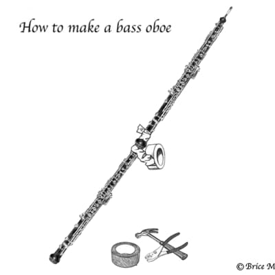 20 gouged and shaped canes for oboe - 10.5/11 - Glotin (made in France) + humor drawing print image 9