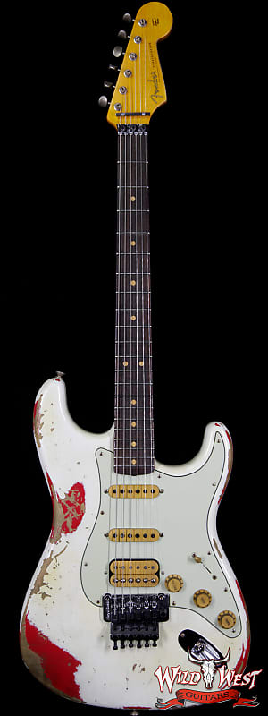 Fender Custom Shop White Lightning Floyd Stratocaster Heavy Relic Rosewood Board 21 Frets Torino Red image 1