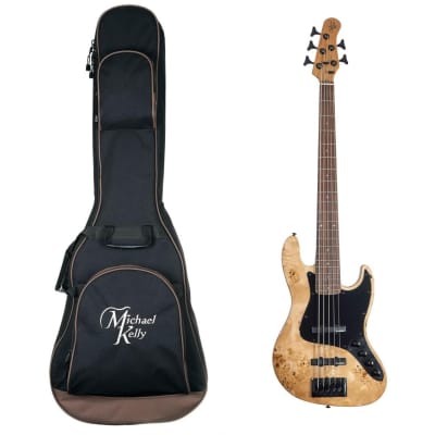 Michael Kelly Custom Collection Element 5R Electric Bass Guitar, 5-String, Pau Ferro Fingerboard, Natural, with Gig Bag image 1