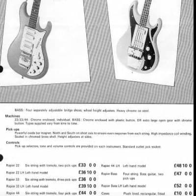 1960s Watkins/WEM Rapier Electric Bass Guitar Made in England image 17