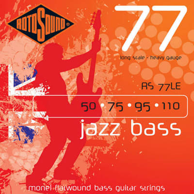 Rotosound RS77LE Monel Flatwound Bass Guitar Strings 50-110