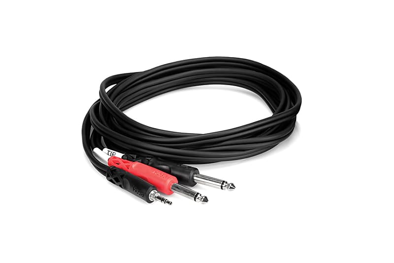 Hosa CMP-159 3.5mm (1/8") TRS to Dual 1/4" TS Cable - 10ft image 1