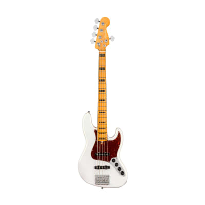 [PREORDER] Fender American Ultra 5-String Jazz Bass Guitar, Maple FB, Arctic Pearl image 1