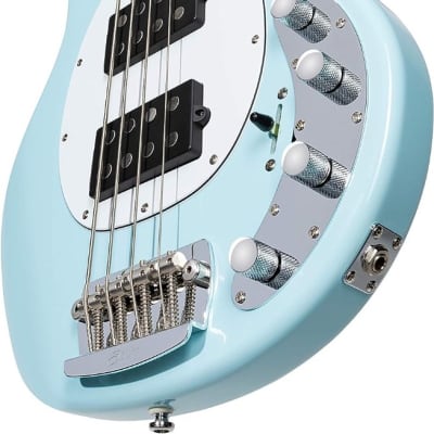 Sterling by Music Man StingRay Ray34HH 4-String Electric Bass Guitar Daphne Blue image 6