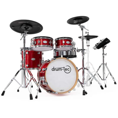 drum-tec diabolo 3 with Roland TD-50X - Stands Red Sparkle