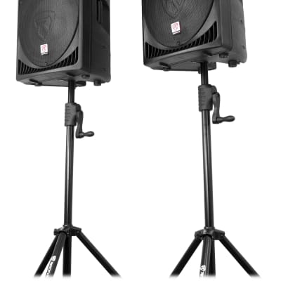 JBL DJ Package w/ VRX932LA-1 Speakers+Stands+Amplifier+Facade+Lights+Hand Truck image 15
