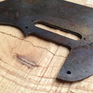 Rusted black telecaster pickguard. heavy distressed, rust holes, one of a kind for guitar building image 8