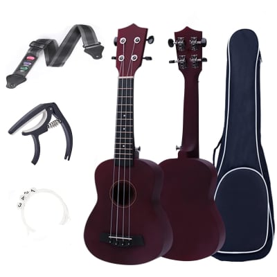 Soprano Ukulele Beginner Kit For Kids Adults 21 Inch Ukelele W